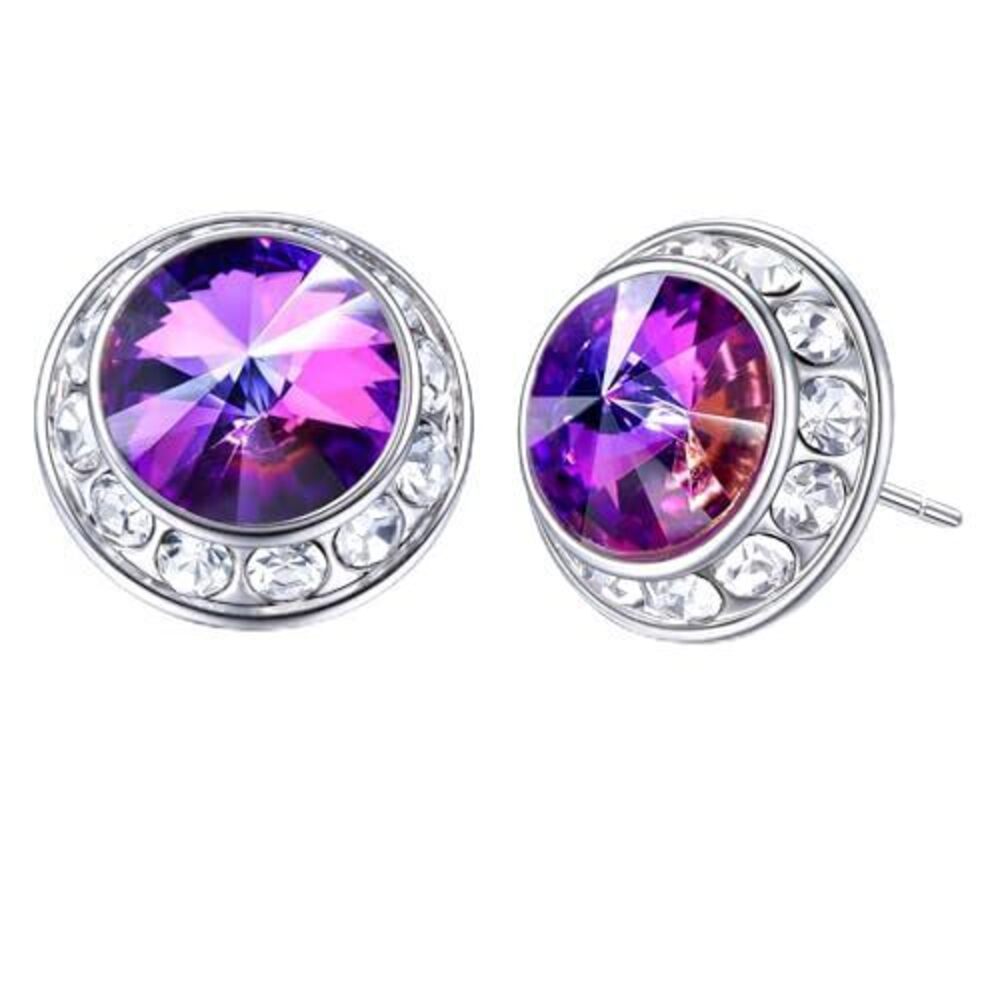 9912 Rhinestone Dance Competition Earrings 18K White Gold Hypoallergenic